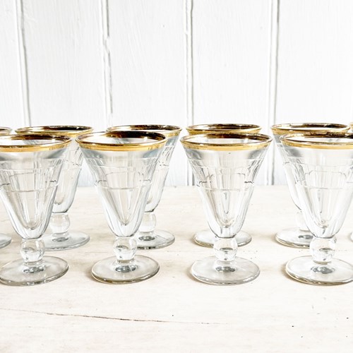 A Set Of 10 Vintage French Sorbet Glasses