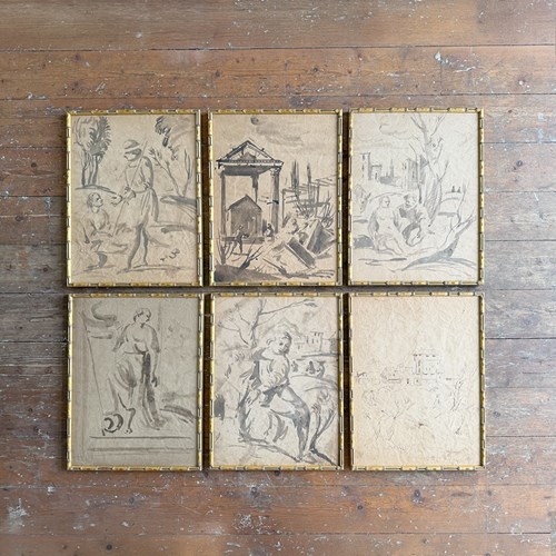 A Set Of 18Th C Venetian Watercolour Sketches - Sold Separately