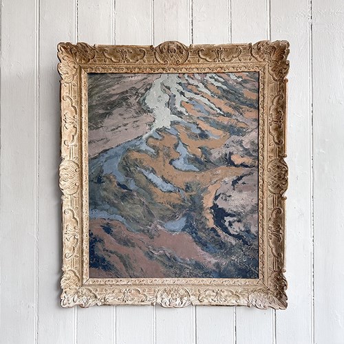 A Large Abstract Acrylic On Paper Artwork By Jean-Pierre Villeneuve In A Montpar