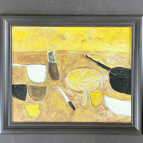 A 1950'S Oil On Board Still Life In The Style Of William Scott