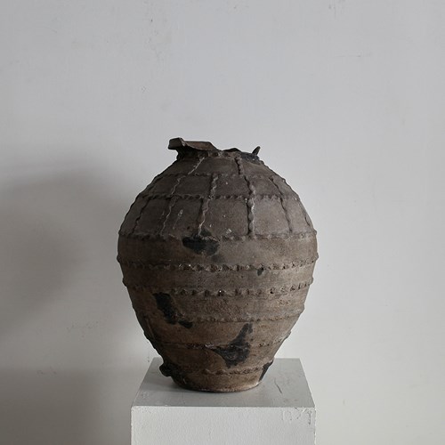 18Th C. Black Terracotta Portuguese Vessel