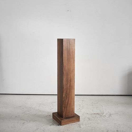 Very Tall Walnut Veneer Art Deco Plinth/Sculpture Stand 