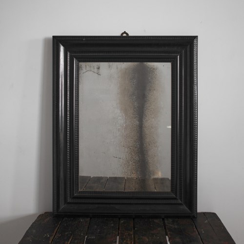 Rare Early 19Th C. Ebonised Mallorcan Ripple Mirror