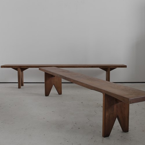 XL Pair Of Portuguese Elm Benches