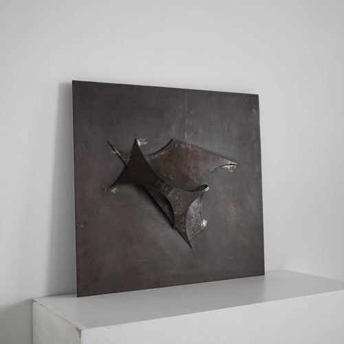 French 1960S Bronzed Steel Relief