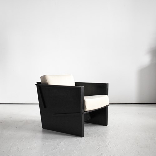 C.1970’S Black French Constructivist Armchair