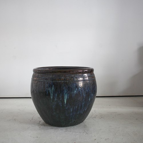 XXL 1960S Japanase Glazed Ceramic Vessel