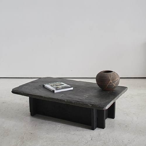 Primitive Portuguese Slate & Chestnut Coffee Table