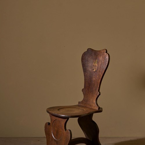18Th Century English Oak Shield Back Hall Chair
