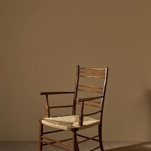 Arts & Crafts English Oak And Rush ...