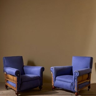Pair Or Art Deco Club Chairs