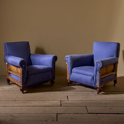 Pair Or Art Deco Club Chairs