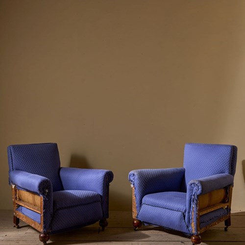 Pair Or Art Deco Club Chairs