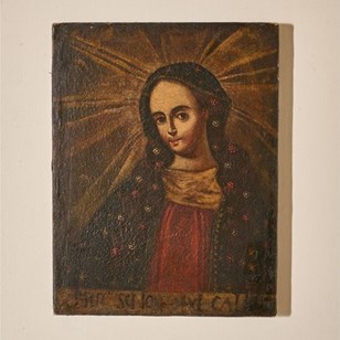 Small 17Th Century Oil On Canvas Of...