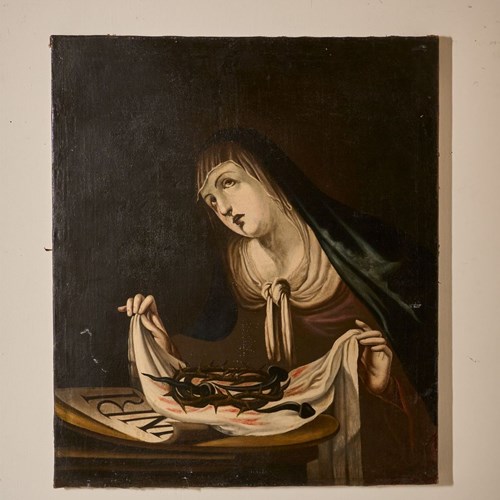 18Th Century Spanish Painting Of Mary 'Passion Of Christ'