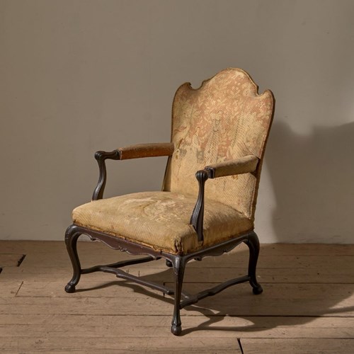 George 1St Style Irish Armchair In Tapestry Fabric