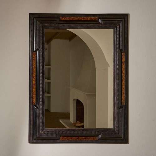 Very Large 19Th Century Italian Ebonised And Faux Tortoiseshell Mirror - No3