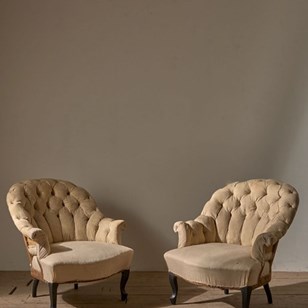 Pair Of Napoleon III Buttoned Tub C...