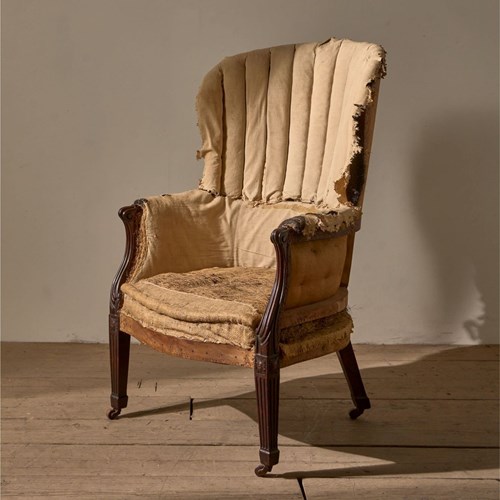 Early Victorian Fluted Barrel Back Armchair
