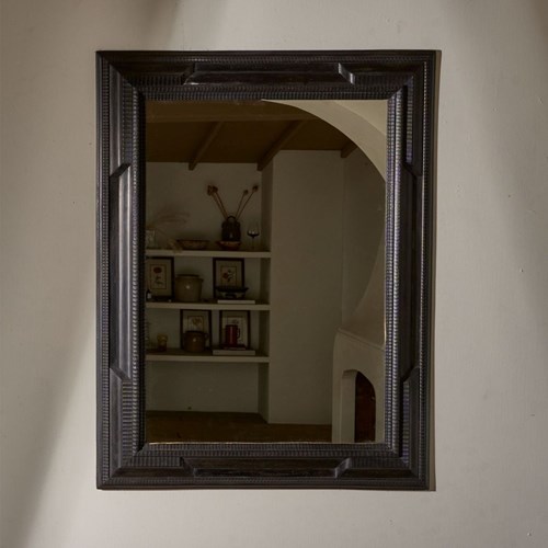Large 19Th Century Ebonised Italian Wall Mirror - No5