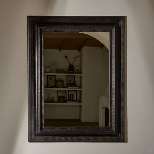 Very Large 19Th Century Ebonised Italian Wall Mirror - No7