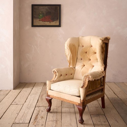 Large Proportioned Victorian Wingback Armchair