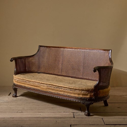 C.1900 Bergere Sofa With Shapely Arms