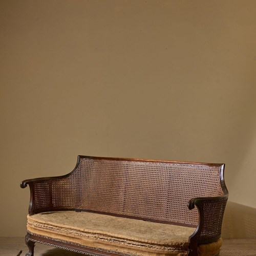 C.1900 Bergere Sofa With Shapely Arms