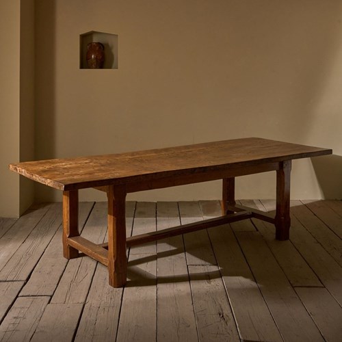 Late 18Th Century Solid Elm Farmhouse Dining Table