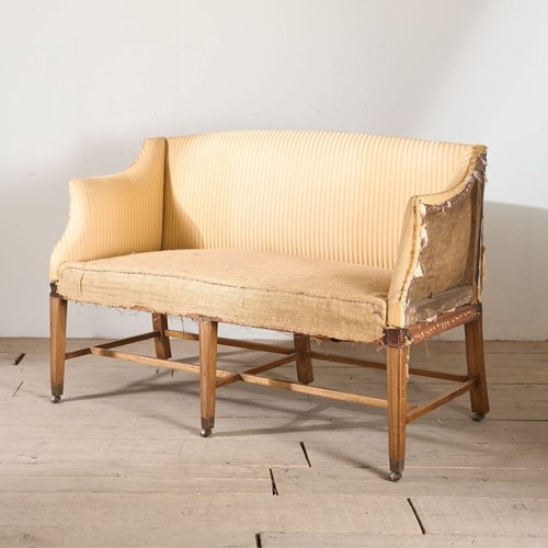 Georgian Period Campaign Sofa With Tapered Legs