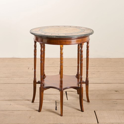 Rare 19Th Century Mahogany And Specimen Marble Side Table