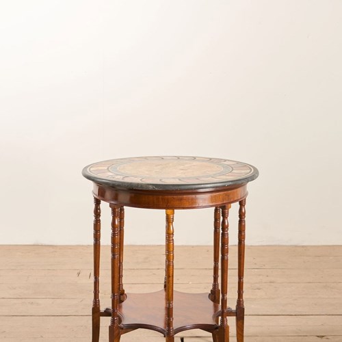 Rare 19Th Century Mahogany And Specimen Marble Side Table