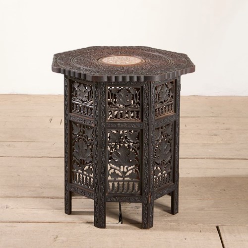 19Th Century Octagonal Padauk Anglo-Indian Side Table
