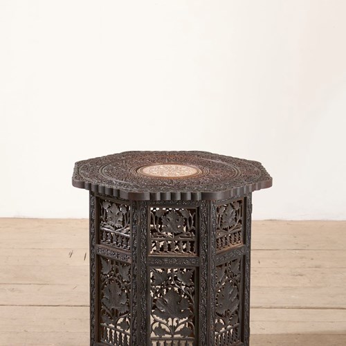 19Th Century Octagonal Padauk Anglo-Indian Side Table