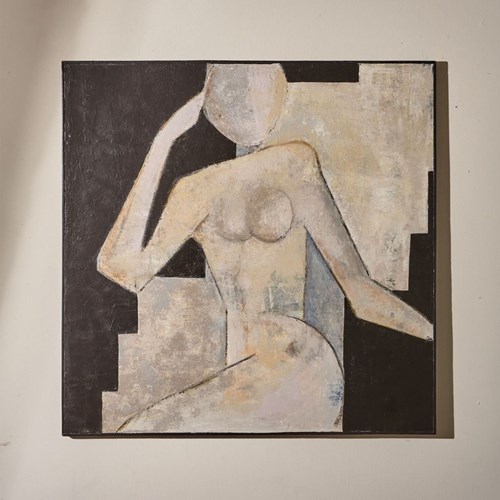Large Modern Abstract Painting On Board By Sylvia Ortega - 007