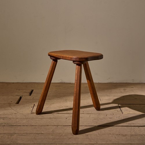 Mid 20Th Century Solid Teak Stool - Rectangle