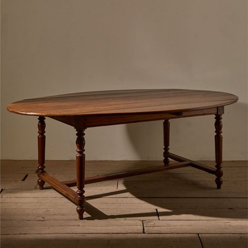 C.1900 Solid Oak French Oval Dining Table