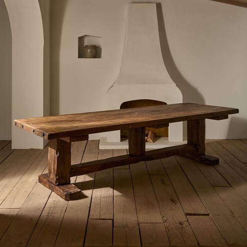 19Th Century Solid Oak Monastery Table