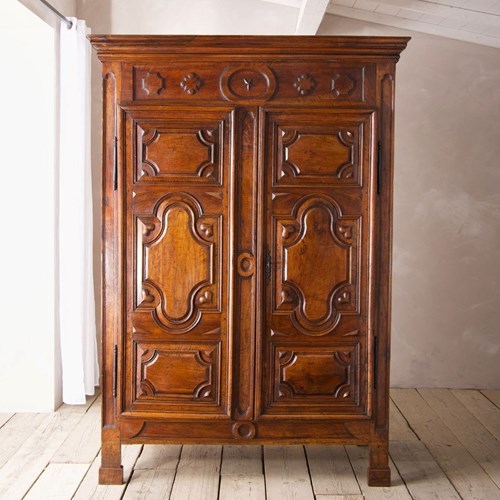 18Th Century French Walnut Marriage Cupboard