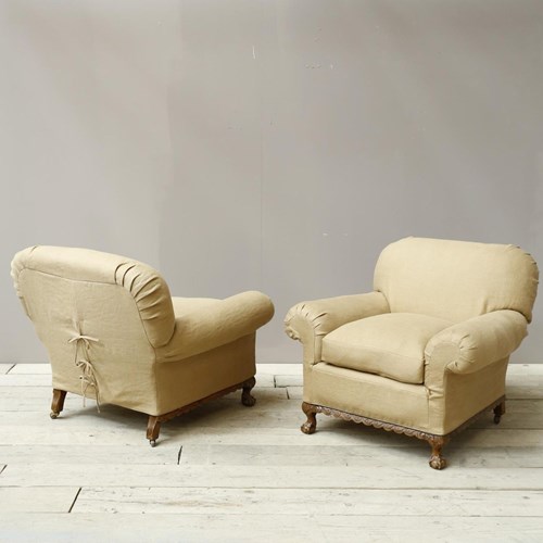 Pair Of Early 20Th Century Country House Armchairs
