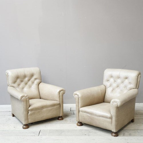 Pair Of 1920'S English Deep Seated Armchairs