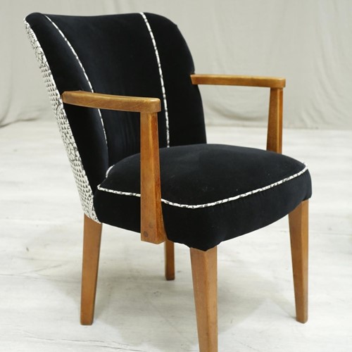 Single Mid century desk chairs- Black velvet