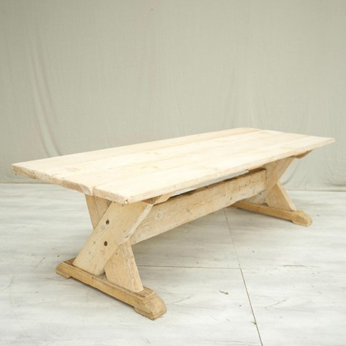 Rustic 'X'Frame pine dining table