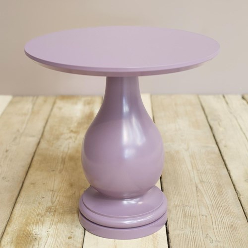 'Loch' Turned Wood & Lacquered Side Table Heather