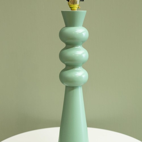 'Thistle' Turned Wood Table Lamp - Fern