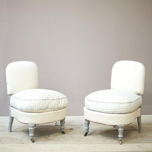 Pair Of 20Th Century French Chairs - Painted Legs