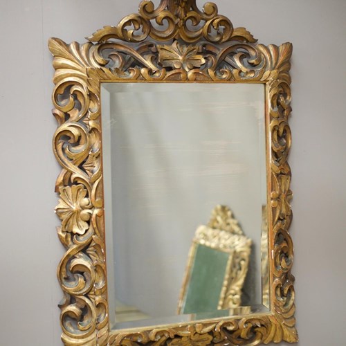 Early 19Th Century Italian Giltwood Carved Mirror