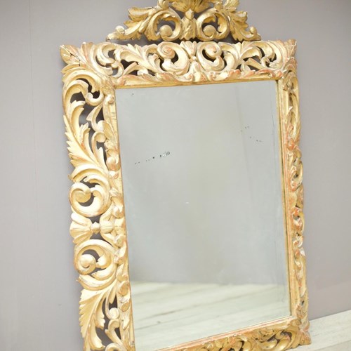 Early 19Th C Bright Gilt Italian Carved Mirror