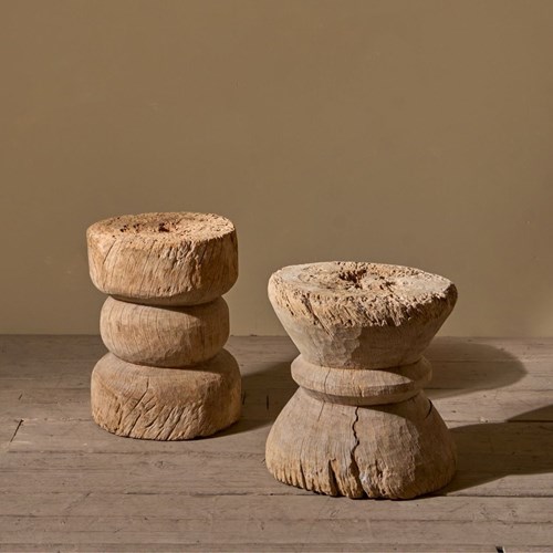 Pair Of 19Th Century Rustic Wood Side Tables