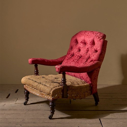 19Th Century English Country House Open Armchair